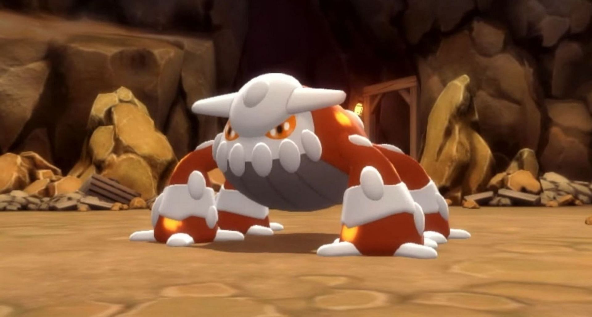 Heatran as it appears in Pokemon Brilliant Diamond and Shining Pearl (Image via The Pokemon Company)